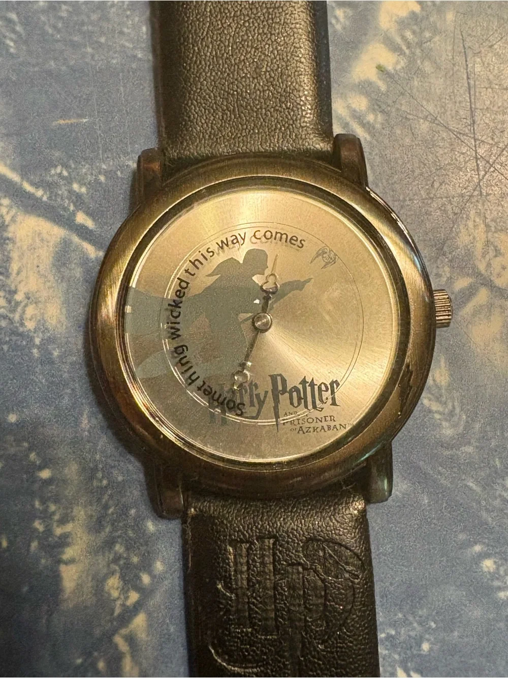 Vintage Warner Bros. Black Leather Harry Potter Prisoner of Azkaban Watch